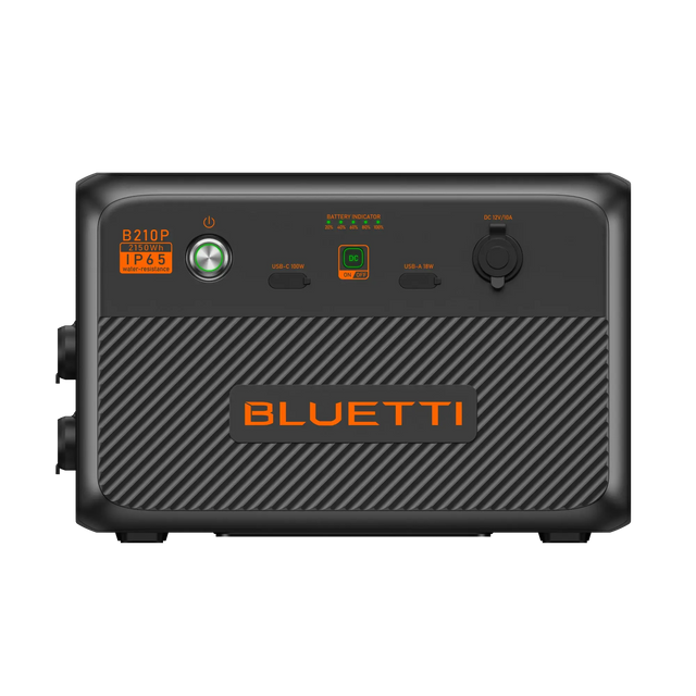 BLUETTI B210P Expansion Battery – 2,150Wh IP65 Water & Dustproof, LiFePO₄, USB & 12V Outputs, 6-Year Warranty