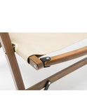2x Bamboo Foldable Outdoor Camping Chairs – Khaki/Beige | Lightweight, Stylish & Durable