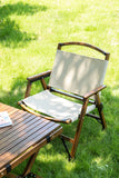 4x Bamboo Folding Outdoor Camping Chairs – Khaki/Beige | Eco-Friendly, Portable & Stylish