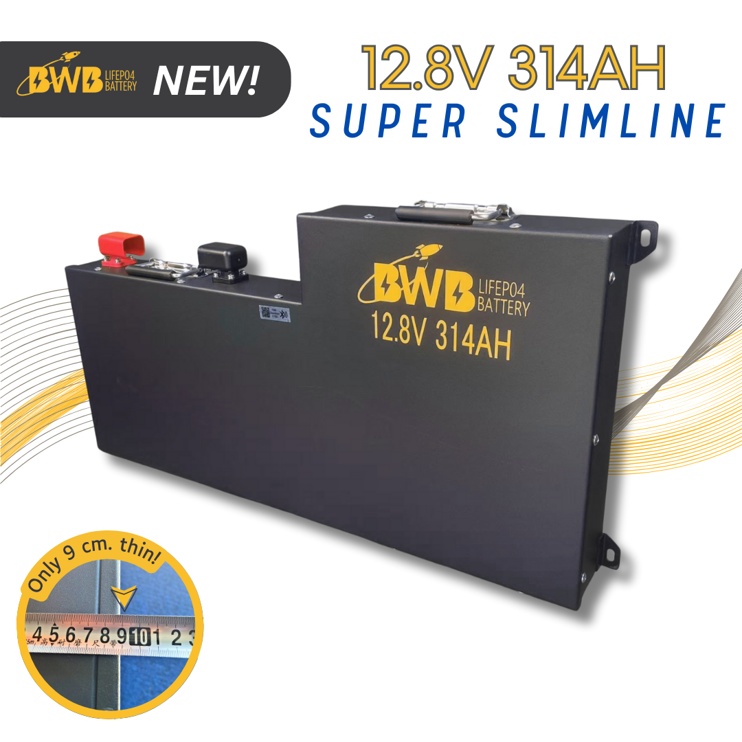 BWB Super Slim 314Ah 12V LiFePO₄ Lithium Battery (Optional Bluetooth Monitoring) — Australian Made