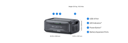 BLUETTI B300K Expansion Battery – 2,764.8Wh LiFePO₄, 4,000+ Life Cycles, Compatible with AC300 / AC500