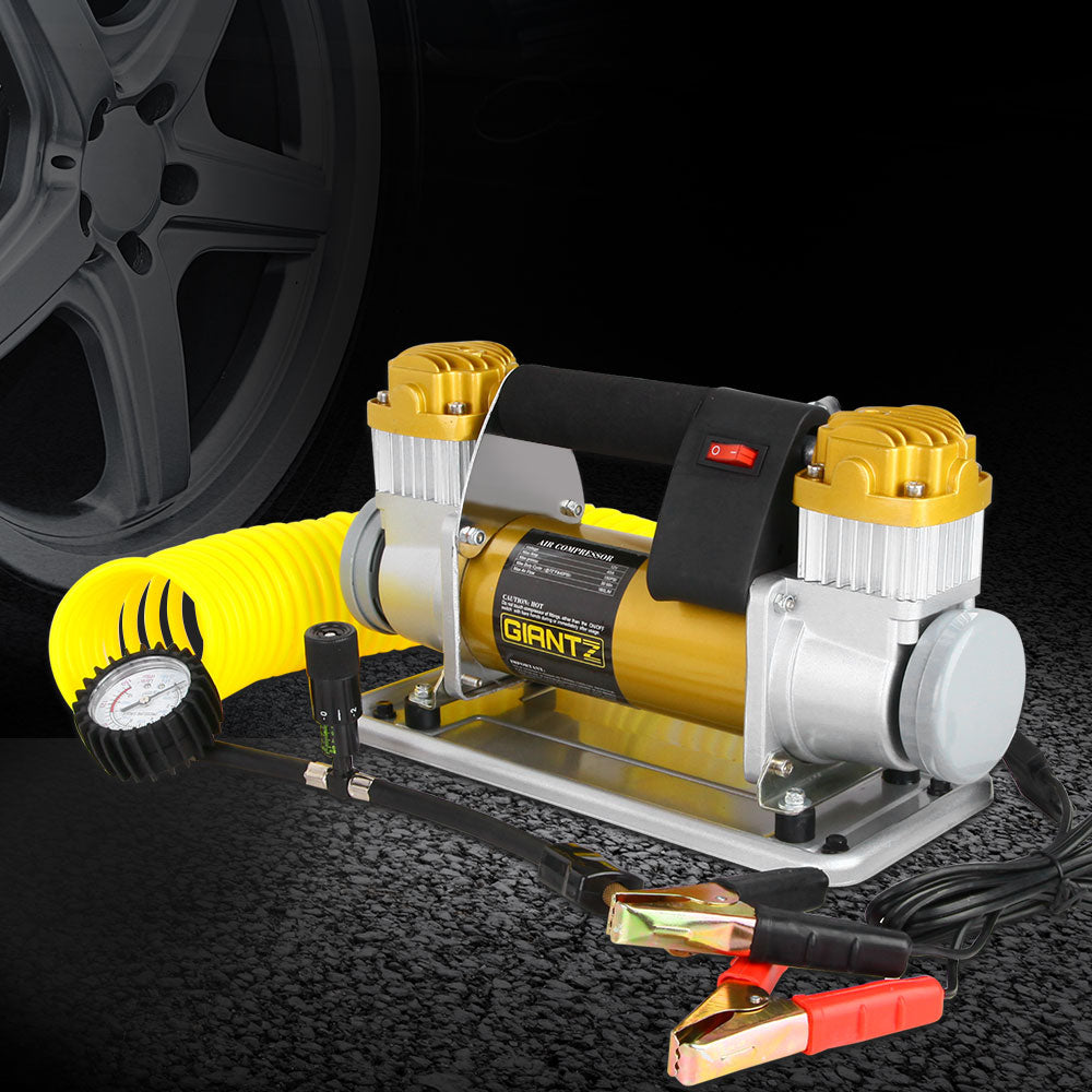 GIANTZ 12V Air Compressor – 200L/min Portable Inflator & Deflator