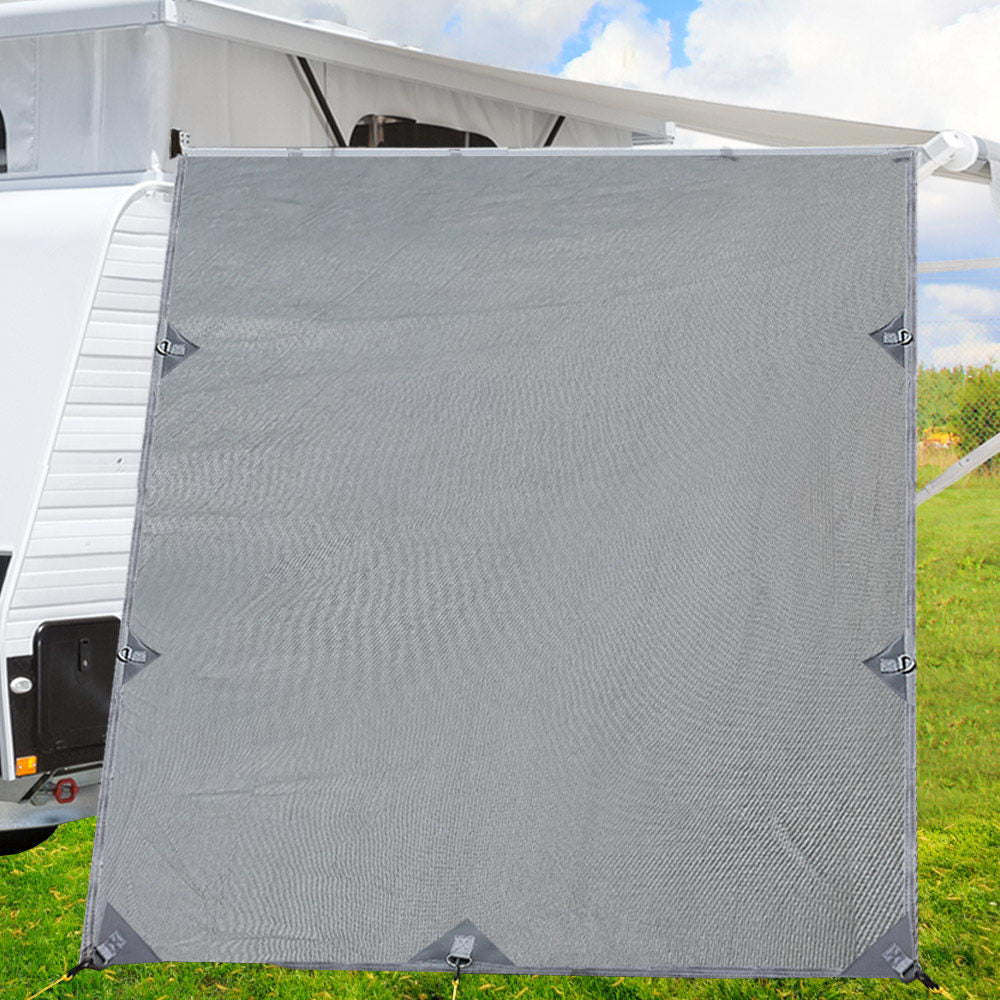 Caravan Privacy Screen - Sun Shade End Wall 2.1 x 1.8M – Grey