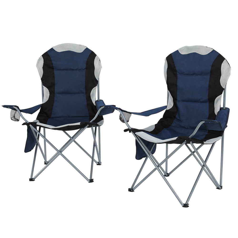 Weisshorn Folding Camping Chair – 2-Pack | Portable Outdoor Chairs for Camping, Hiking, Fishing & Picnics (Navy)
