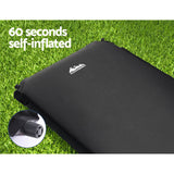 Weisshorn Self-Inflating Camping Mat – Single Size | 9.5cm Thick | Black
