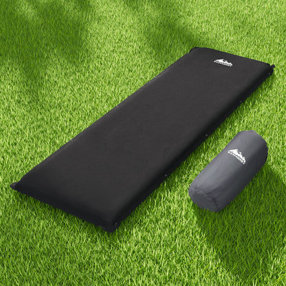 Weisshorn Self-Inflating Camping Mat – Single Size | 9.5cm Thick | Black