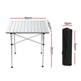 Weisshorn Folding Camping Table 70cm – Roll-Up Aluminium Picnic Table for Outdoor BBQ & Camping