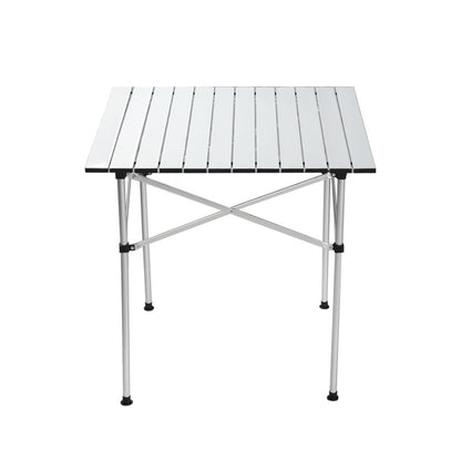 Weisshorn Folding Camping Table 70cm – Roll-Up Aluminium Picnic Table for Outdoor BBQ & Camping