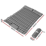 Weisshorn Self-Inflating Camping Mattress – Double Sleeping Mat with Pillow | 9cm Thick Air Bed for Outdoor Comfort