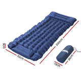 Weisshorn Self-Inflating Camping Mattress – Single Sleeping Mat with Pillow | 9cm Thick | Blue
