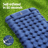 Weisshorn Self-Inflating Camping Mattress – Single Sleeping Mat with Pillow | 9cm Thick | Blue