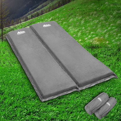 Weisshorn Double Self-Inflating Camping Mattress – 9.5cm Foam | Grey
