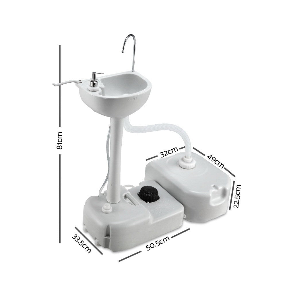 Weisshorn Portable Camping Hand Wash Sink – 43L Water Capacity
