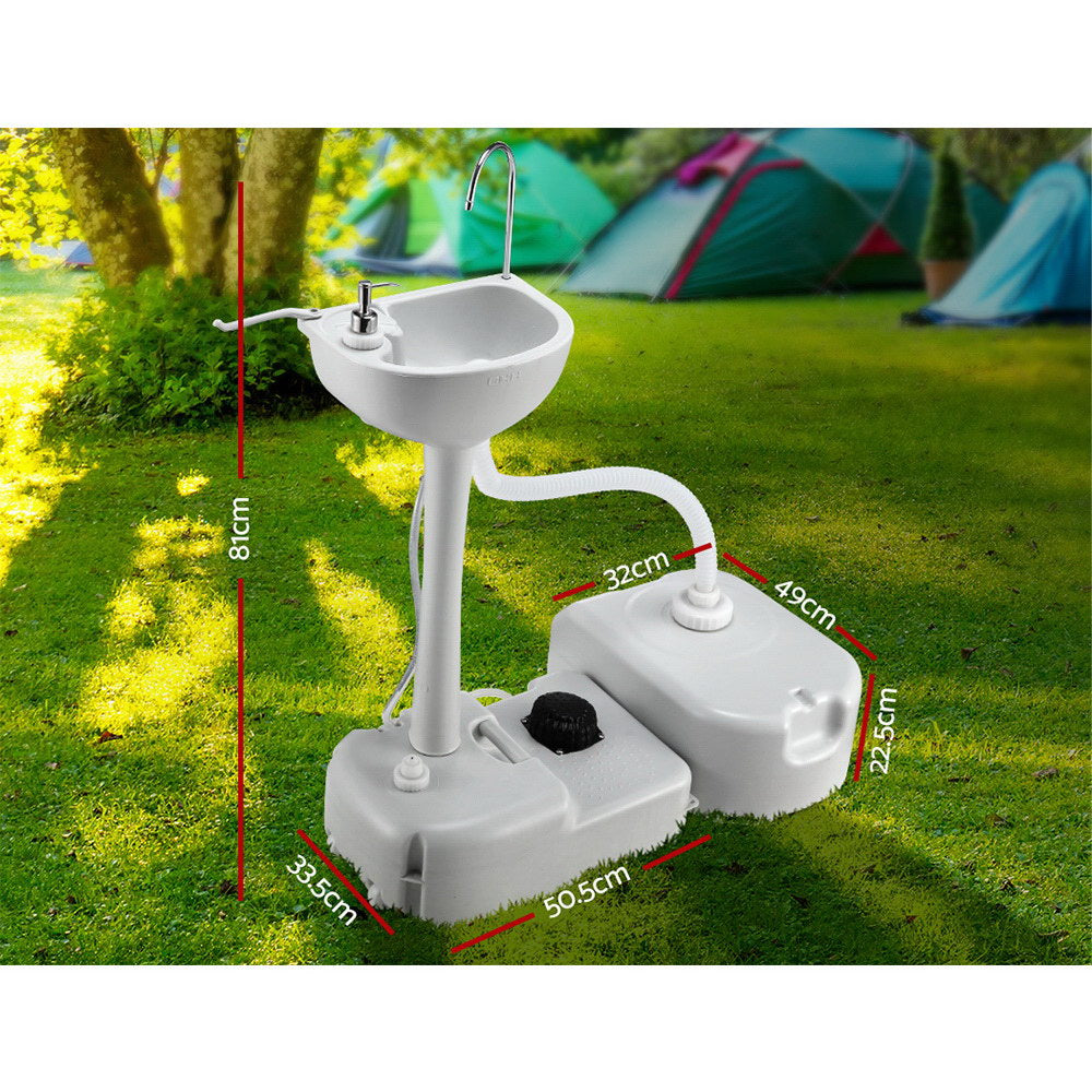 Weisshorn Portable Camping Hand Wash Sink – 43L Water Capacity