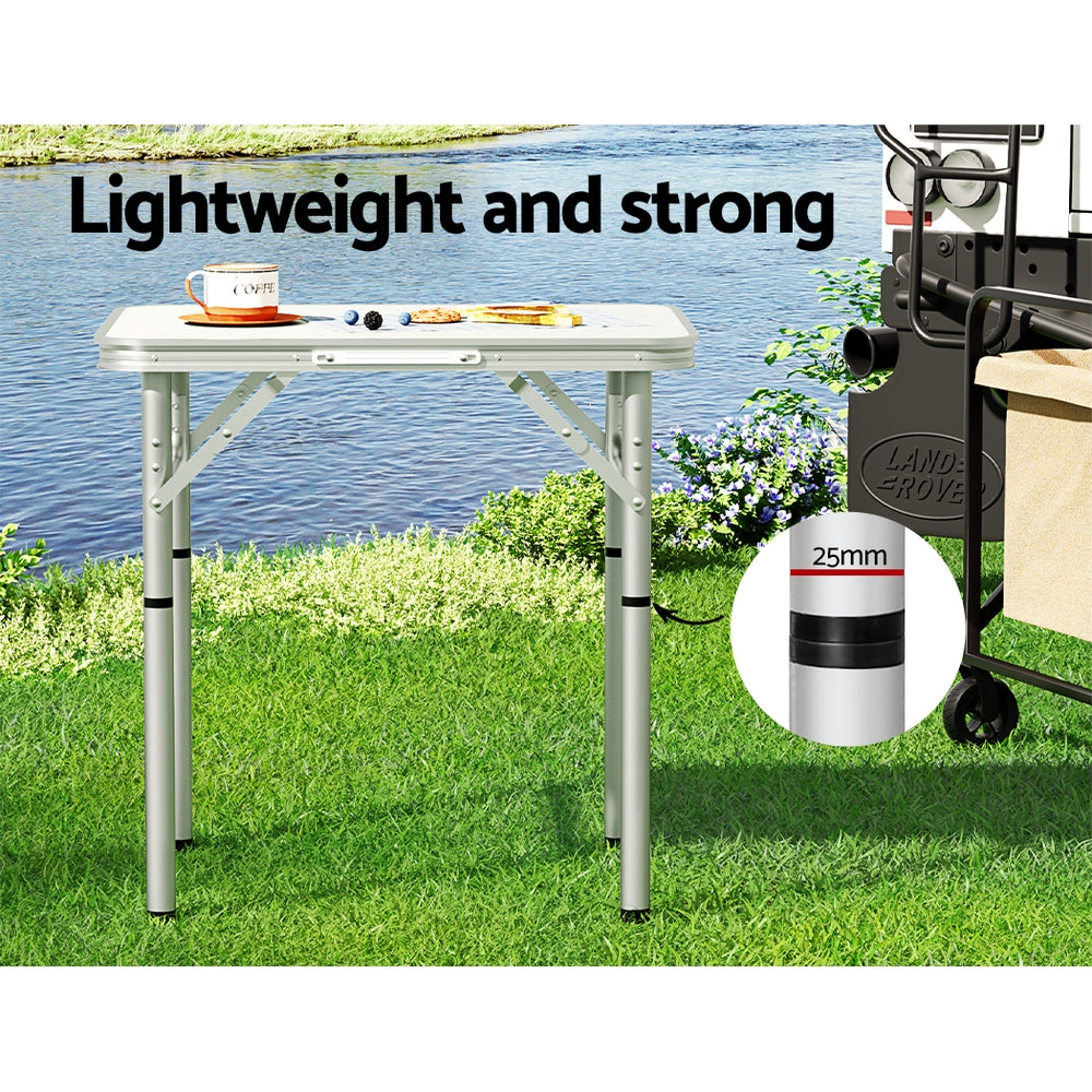 Weisshorn 60CM Folding Camping Table – Adjustable & Portable Outdoor Picnic Desk
