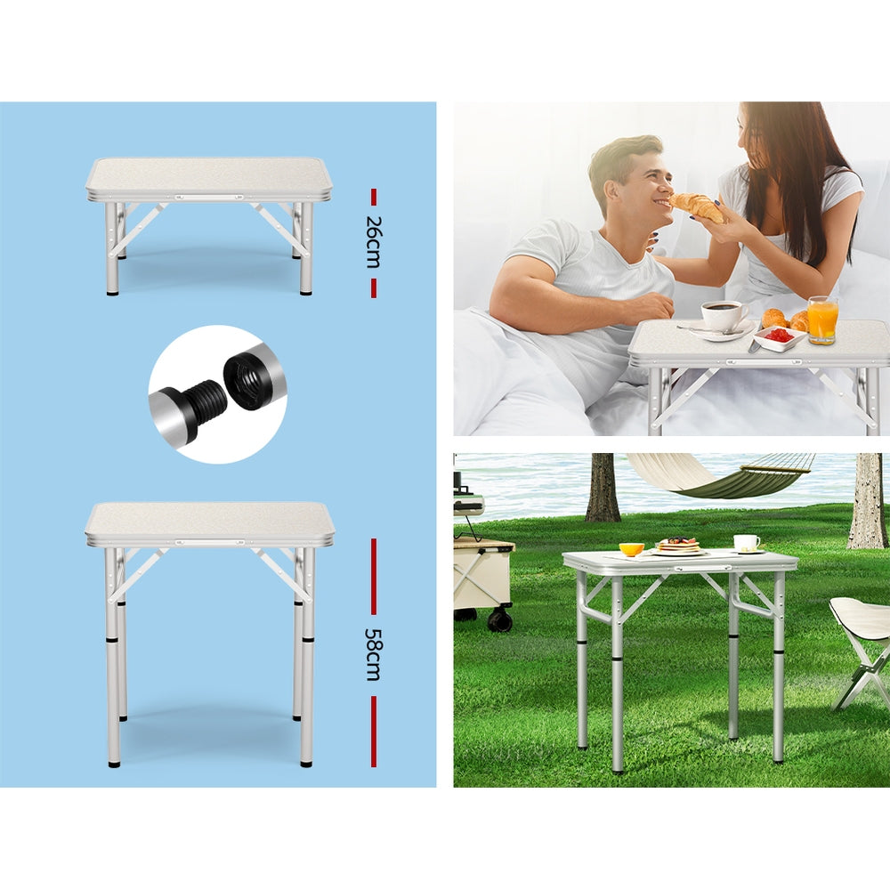 Weisshorn 60CM Folding Camping Table – Adjustable & Portable Outdoor Picnic Desk