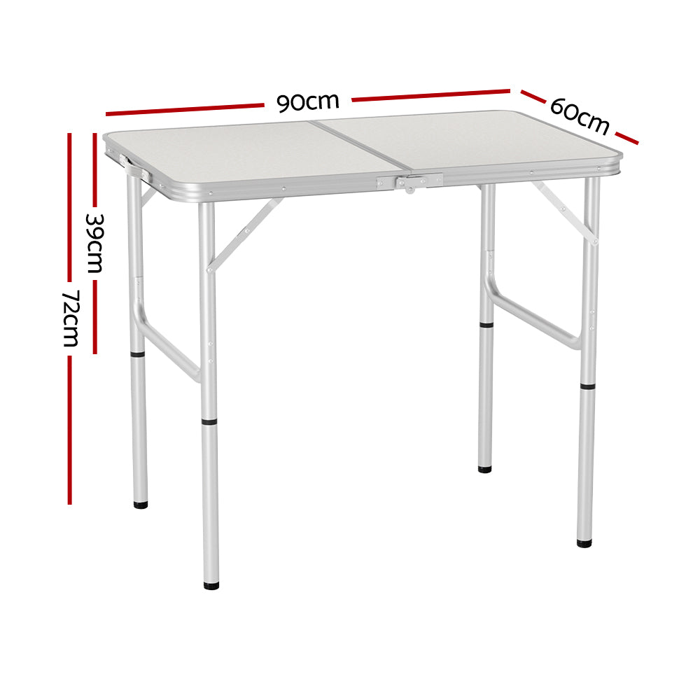 Weisshorn 90CM Folding Camping Table – Adjustable & Portable Outdoor Picnic Desk