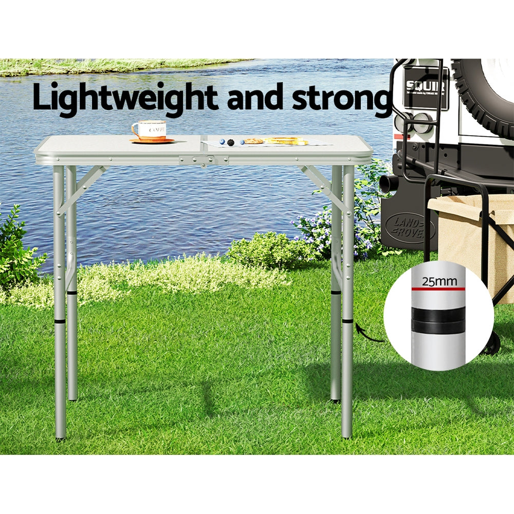 Weisshorn 90CM Folding Camping Table – Adjustable & Portable Outdoor Picnic Desk