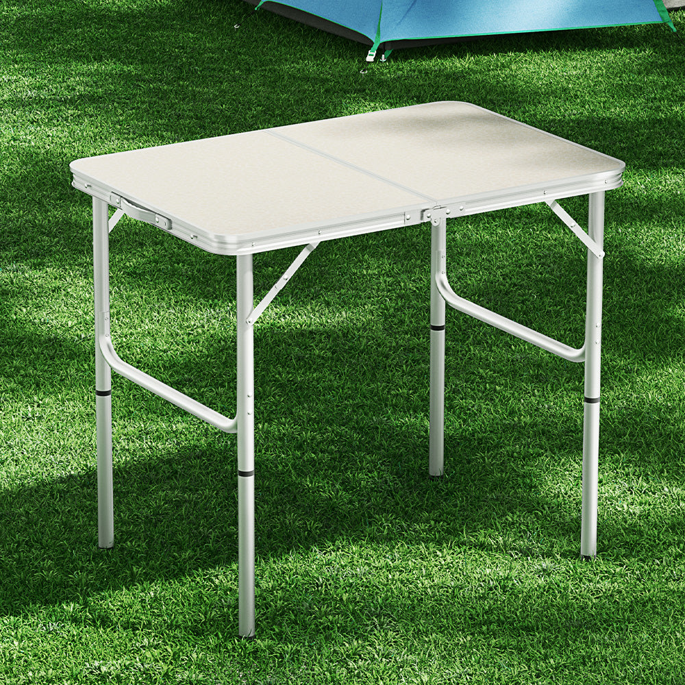 Weisshorn 90CM Folding Camping Table – Adjustable & Portable Outdoor Picnic Desk