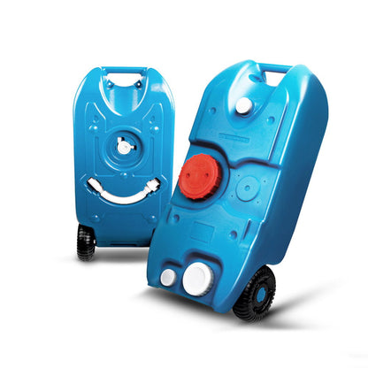 Weisshorn 40L Portable Water Tank with Wheels – Blue