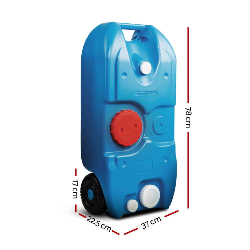 Weisshorn 40L Portable Water Tank with Wheels – Blue