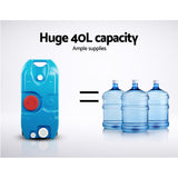 Weisshorn 40L Portable Water Tank with Wheels – Blue