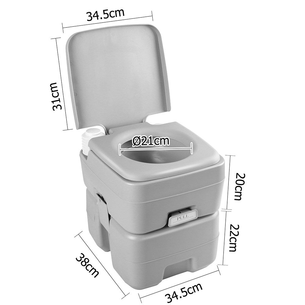 Weisshorn 20L Portable Camping Toilet – Grey with Carry Bag