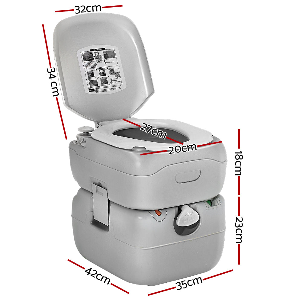 Weisshorn 22L Portable Camping Toilet – Outdoor Flush Potty for Camping, Boating & Road Trips