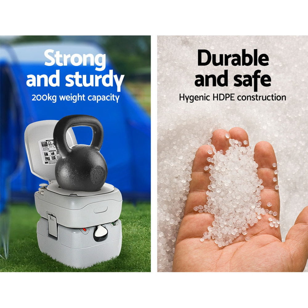 Weisshorn 22L Portable Camping Toilet – Outdoor Flush Potty for Camping, Boating & Road Trips