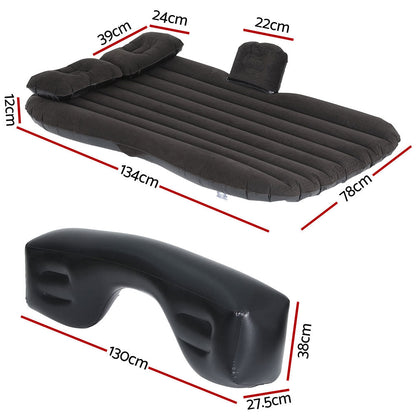 Weisshorn Inflatable Car Mattress – SUV Back Seat Camping Bed | 134 x 78cm | Black