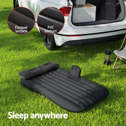 Weisshorn Inflatable Car Mattress – SUV Back Seat Camping Bed | 134 x 78cm | Black