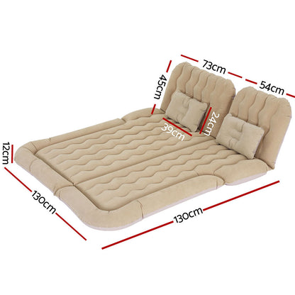 Weisshorn Inflatable Car Mattress – SUV Back Seat Camping Bed | 175 x 130cm | Beige