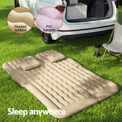 Weisshorn Inflatable Car Mattress – SUV Back Seat Camping Bed | 175 x 130cm | Beige