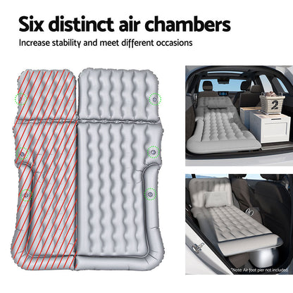 Weisshorn Inflatable Car Mattress – SUV Back Seat Camping Bed | 175 x 130cm | Grey