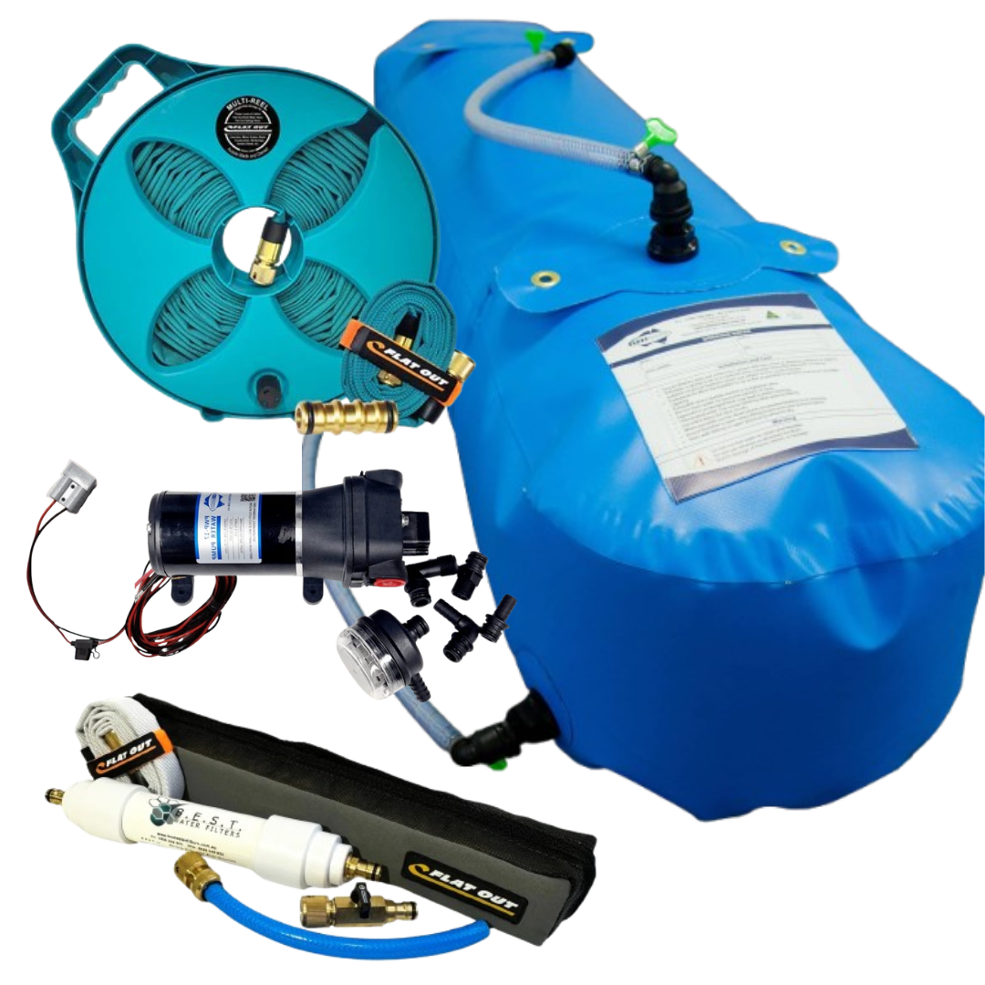 Caravan Off-Grid Water Kit – 110L Bladder, Pump, Filter Kit & Hoses