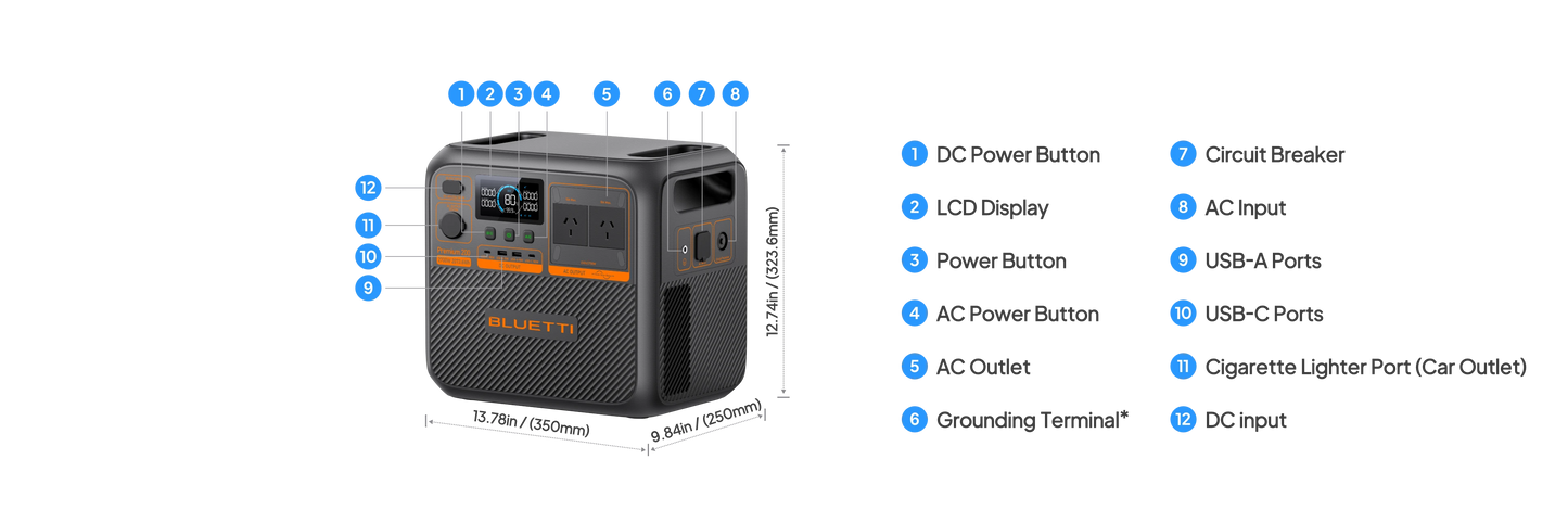 BLUETTI Premium 200 V2 Portable Power Station – 2,700W Output, 2,073Wh LiFePO₄ Battery, 1.1-Hour Turbo Charging, 5-Year Warranty