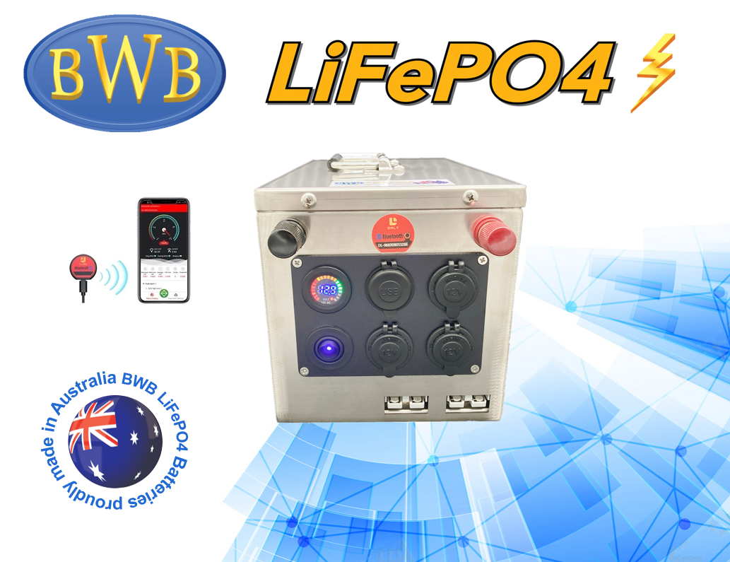 BWB 100Ah 12V LiFePO₄ Lithium Battery (Optional Bluetooth Monitoring) — Australian Made