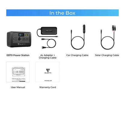 BLUETTI EB70 Portable Power Station – 1,000W AC Output, 716Wh LiFePO4, Solar-Ready & Ultra-Reliable