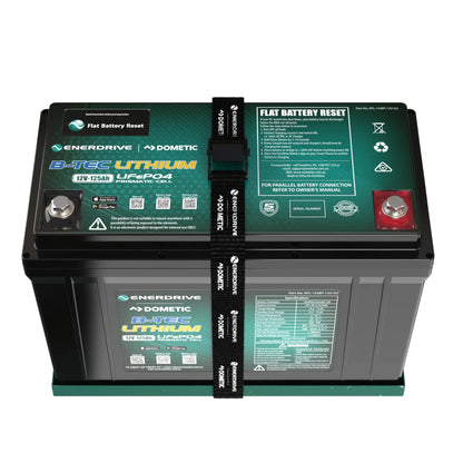 Enerdrive B-TEC 125Ah lithium battery – top view