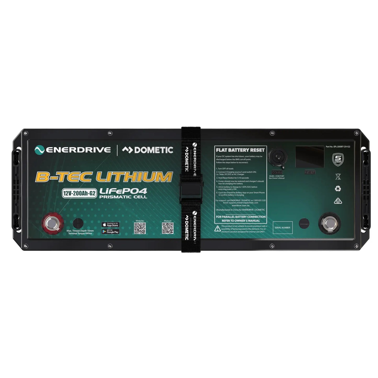 Enerdrive B-TEC 200Ah 12V Gen2 LiFePO₄ Battery