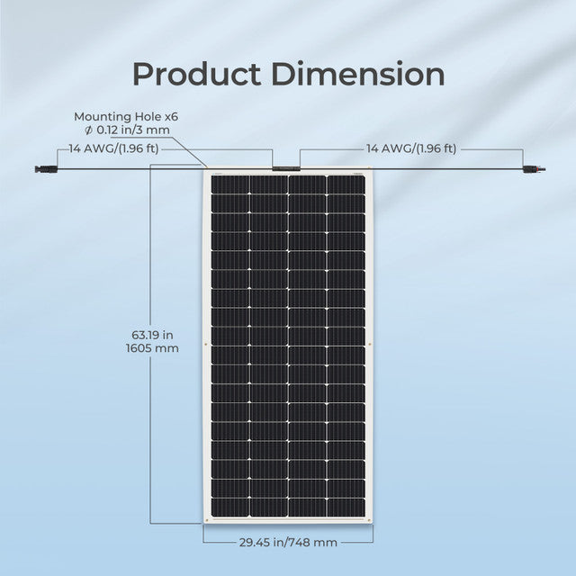 Renogy 200W 12V Flexible & Lightweight Monocrystalline Solar Panel – Bendable, Durable & High Efficiency