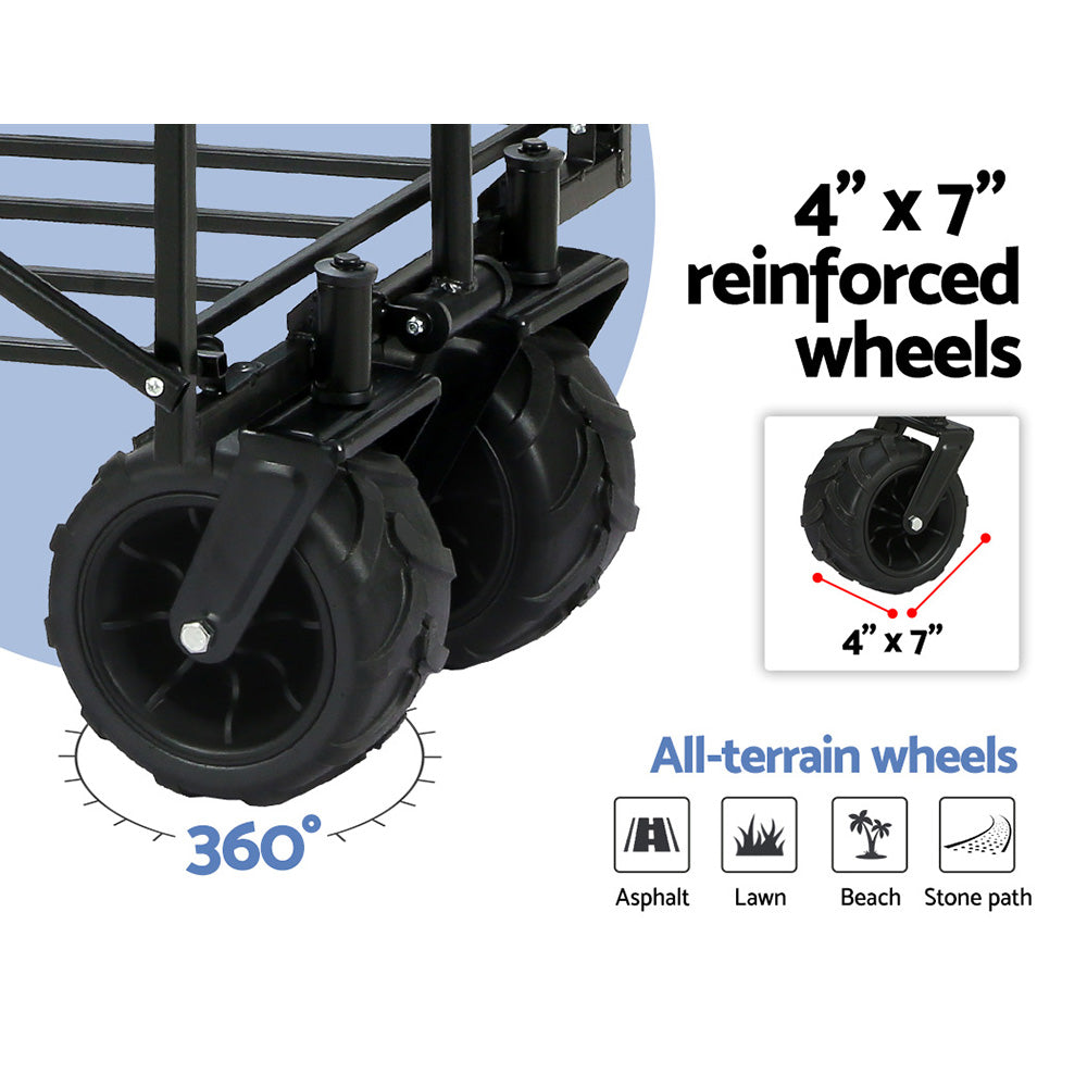 Gardeon Folding Cart – 120kg Heavy-Duty Camping & Beach Trolley