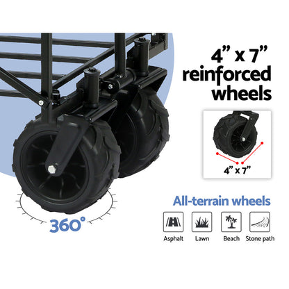 Gardeon Folding Cart – 120kg Heavy-Duty Camping & Beach Trolley
