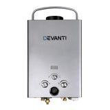 Devanti Portable Gas Water Heater – 8L/Min LPG Outdoor Hot Water Shower System (Grey)