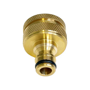 Flat Out brass tap adaptor ¾ inch and 1 inch to snap-on connector compatible with Flat Out hoses and B.E.S.T. Water Filters