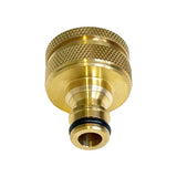 Flat Out brass tap adaptor ¾ inch and 1 inch to snap-on connector compatible with Flat Out hoses and B.E.S.T. Water Filters