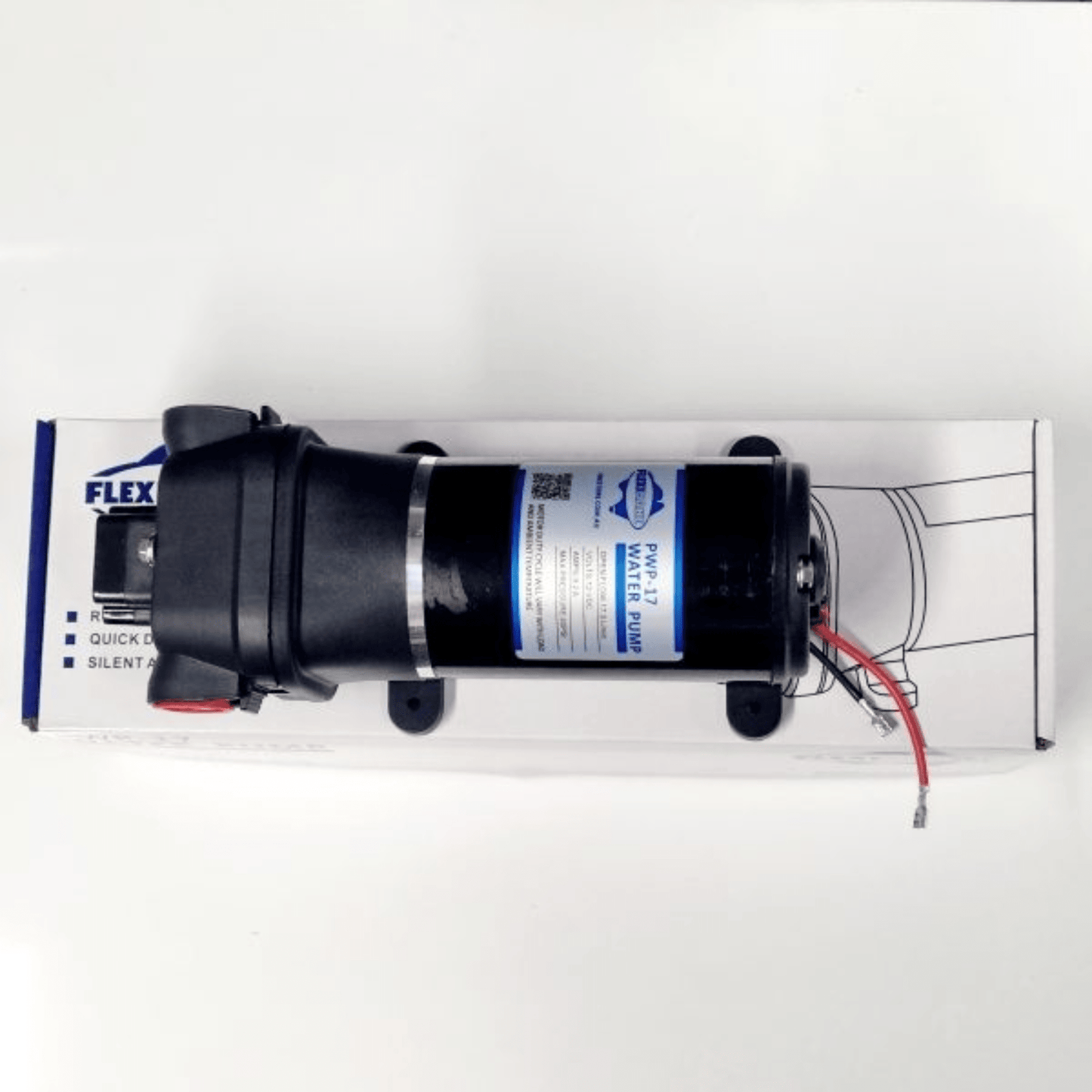 Fleximake High-Flow 12V Transfer Water Pump – 17L/Min with Quick-Connect Fittings
