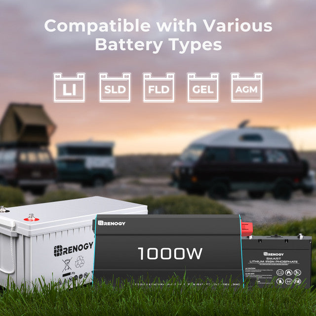 Renogy 12V 1000W Pure Sine Wave Inverter – Clean Power, Grid Priority & Fast Switching
