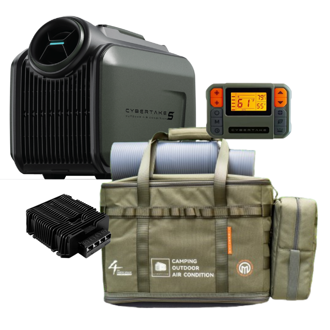 Cybertake S1 Pro portable air conditioner with 48v booster, remote and bag