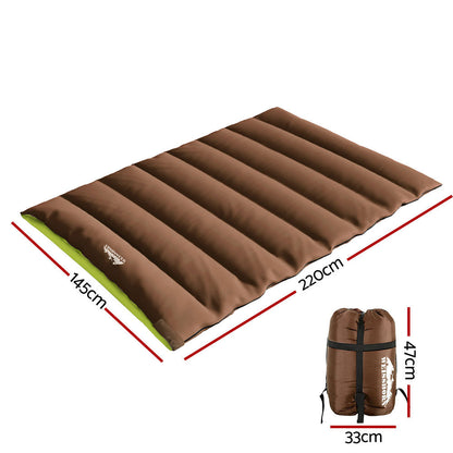 Weisshorn Double Sleeping Bag -5°C | Thermal 2-in-1 Camping Blanket for Hiking, Tent & Outdoor Adventures – Brown